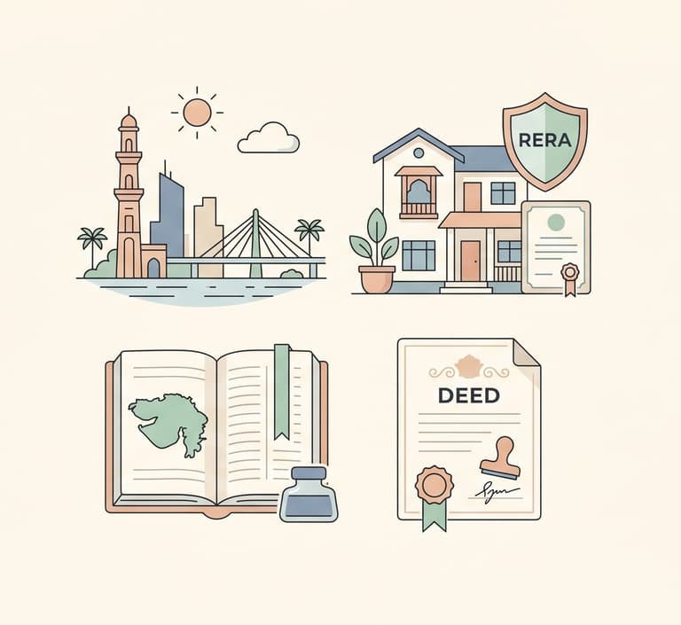 Ahmedabad — NRI Property Guide (AMC, GUJ-RERA, e-Dhara, Stamp Duty)